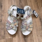 Pavers Sandalen Schuhe UK 7 EU 40 weiß mehrfarbig gepolsterte Riemen Sommer Urlaub NEU