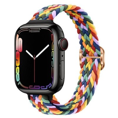 Women Nylon Loop Band Slim Braided for Apple Watch 9 8 7 6 5 SE 40/44/41/45/49mm