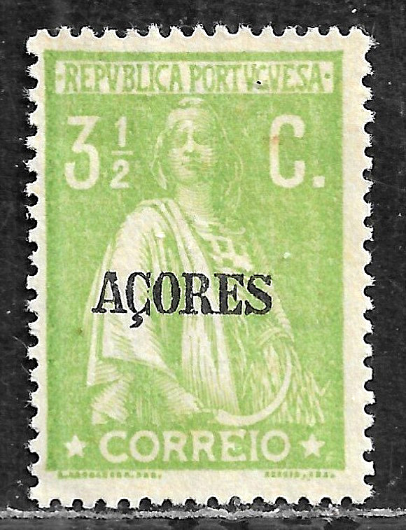 HICK GIRL-  USED PORTUGAL-AZORES STAMP   SC#166  1918  CERES ISSUE    H380
