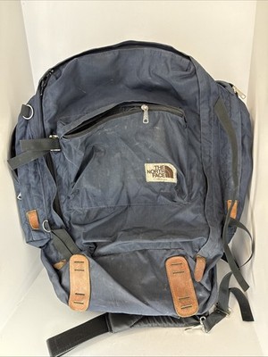 Vintage 70s The North Face Brown Label Hiking Backpack Day Pack Green Metal Cage
