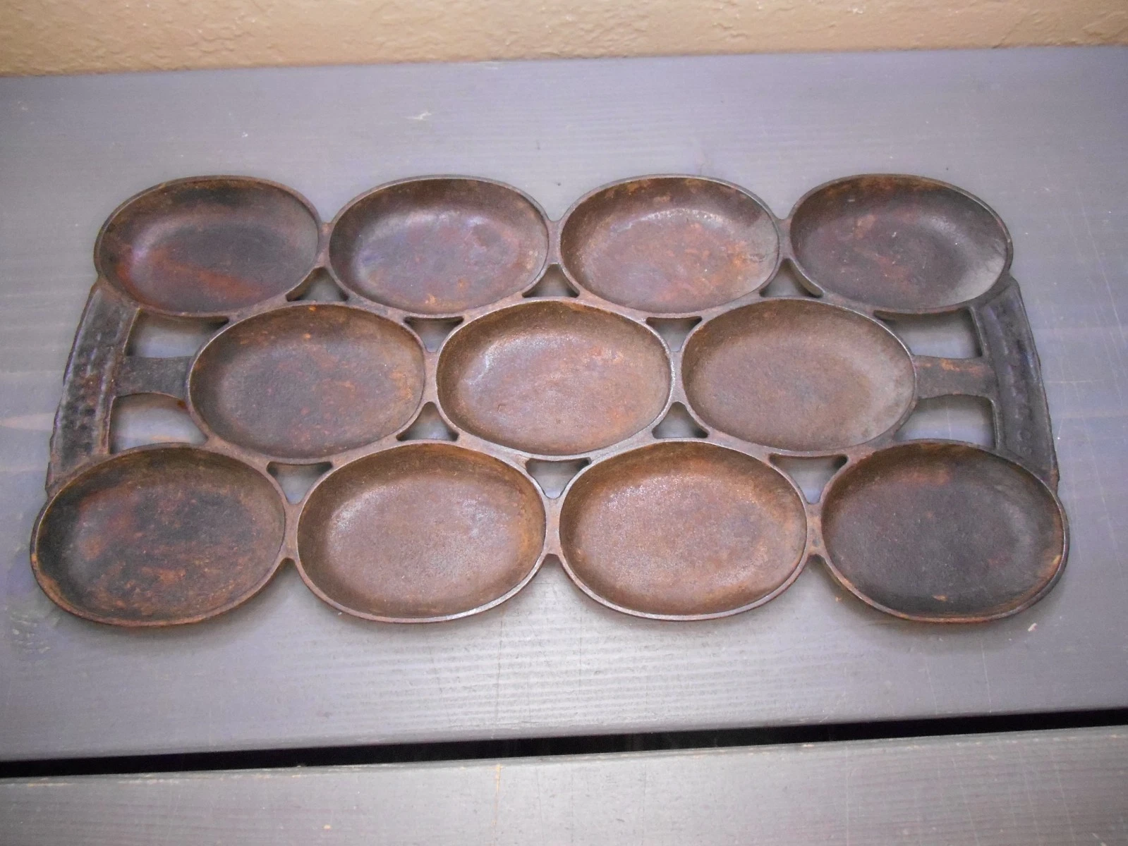 R&E Cast Iron Muffin Pan 1859 Pat R & E