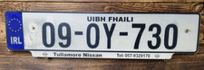 Vintage Irish License Plate Original Ireland Registration Man Cave Decor Offaly