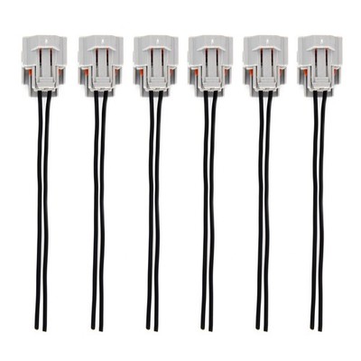 6pcs High Impedance Female Fuel Injector Connector Electrical Plug For Nissan
