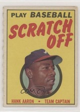 1970 Topps Scratch Off Unscratched Hank Aaron HOF px8