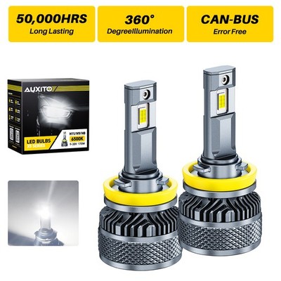 2X H11 H8/9 LED Headlight Bulbs 6500K High/Low Beam Super Bright White AUXITO X5