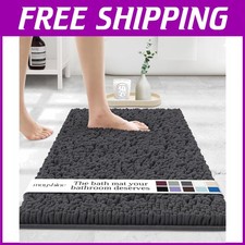 Soft Non-Slip Bathroom Rug Set Charcoal