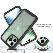 360 Full Body Case W/ Front Frame Screen Protector For iPhone 17 16E 15 13 12 7