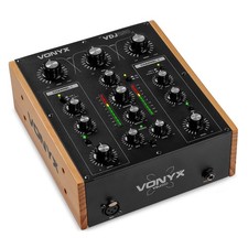 Vonyx VDJ250 2 Channel DJ Mixer with Rotary Dials for Home or Professional Use