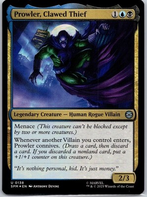 Prowler, Clawed Thief Foil Marvel's Spider-Man #138 NM
