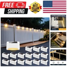 Solar Fence Lights Outdoor 16 Pack, Solar Step Lights Waterproof Led Solares ...