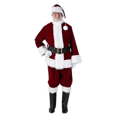 Burgundy Velvet Santa Suit - Xl - Halco