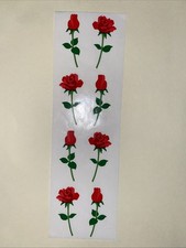 Red Roses Sticker Sheet Scrapbook Planner Craft Stickers