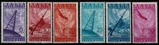 1947 ITALIAN REPUBLIC AIRMAIL RADIO 6 VALUES MNH MF134023