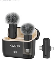 Wireless Lavalier Microphone Mic 2 2 TX  1 RX  Case  Wind Covers , Black