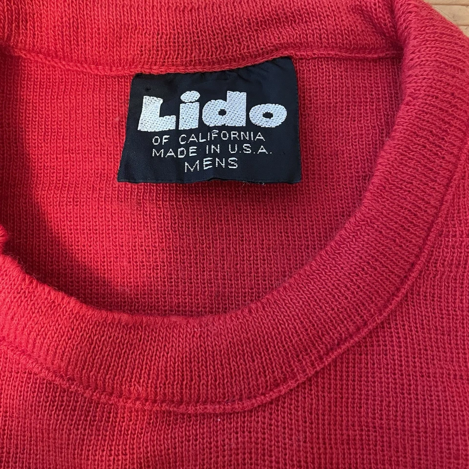 Винтажный мужской лыжный свитер Lido Of California размер L красный/черный/серый - Изображение 4 из 4