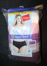 New ladies HANES tagless briefs underwear 10 pack Size 7/L