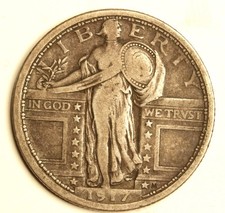1917 25C Type 1 Standing Liberty Quarter-Choice VF-SMH-1017