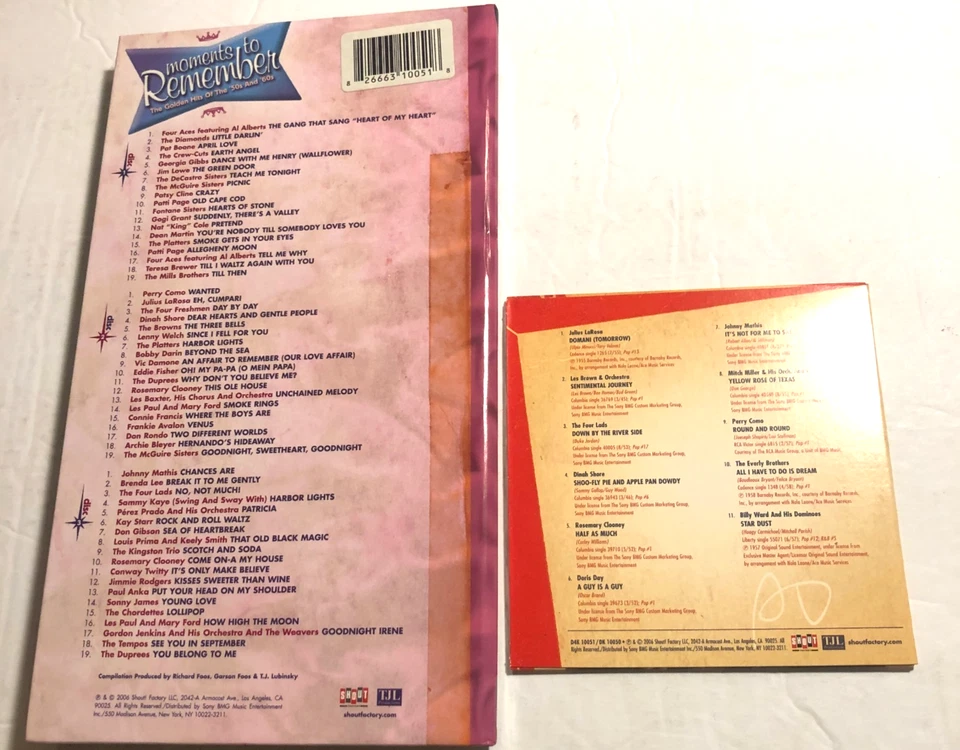 Moments To Remember Golden Hits 50S '60S  3x CD Box Set Bonus Disc  Les Paul Fou - Image 2 of 4