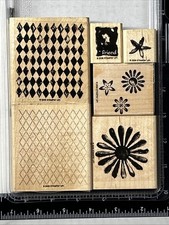 Stampin Up Looks Like Spring Wood Mounted Rubber Stamps Flowers Backgrounds