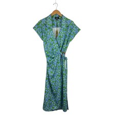 NWT Alexi Admor Paris Floral Wrap Dress 12 Colorful Abstract Resort