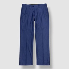 Alfani Men's Blue Solid Slim Stretch Flat Front Suit Pants Size 36W-32L