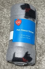 Pet Central Pet Fleece Throw 50x60 Inch Polyester Gray