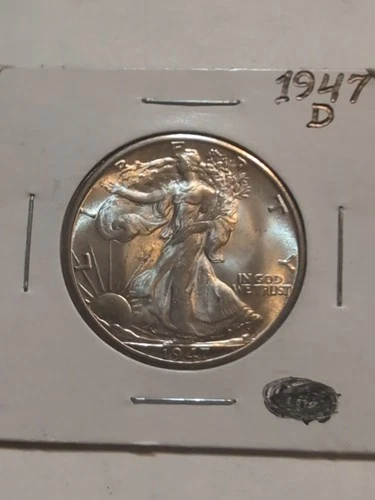 1947 D Walking Liberty Silver Half Dollar Uncirculated