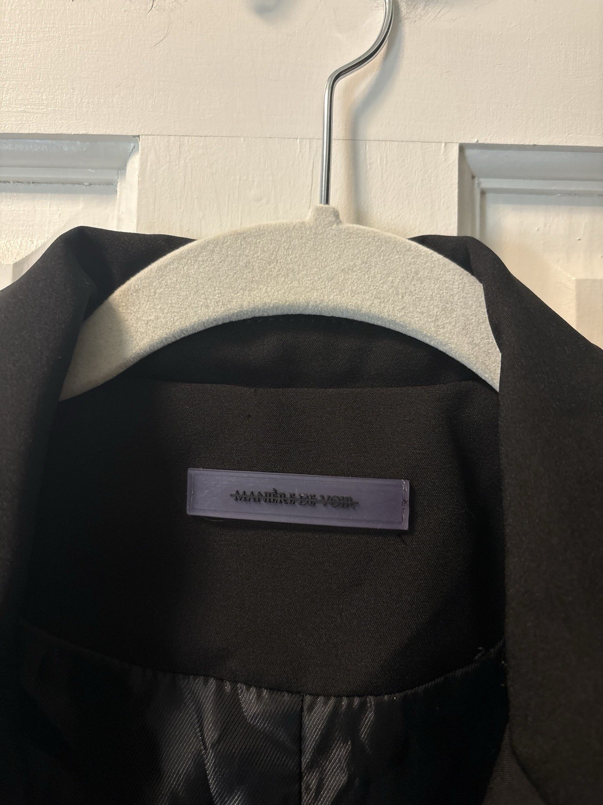 Maniere De Voir Black Classic Long Designer Work Women’s Blazer Jacket 2 Xs image 3