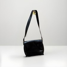 Vintage Saks Fifth Avenue Made In Italy Black Patent Leather Shoulder Bag