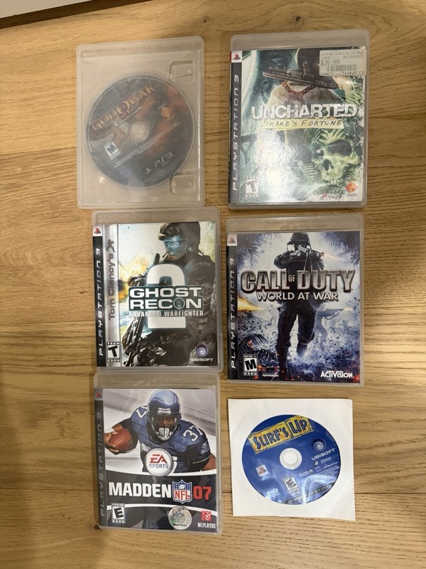 Sony PlayStation 3 6 Game Lot w/ Cases: God of War, Uncharted, COD, Madden, etc