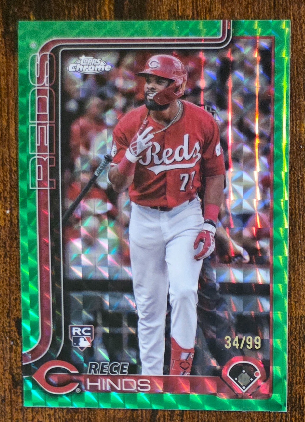 2025 Topps Chrome Rece Hinds RC #253 Green Geometric Refractor 34/99