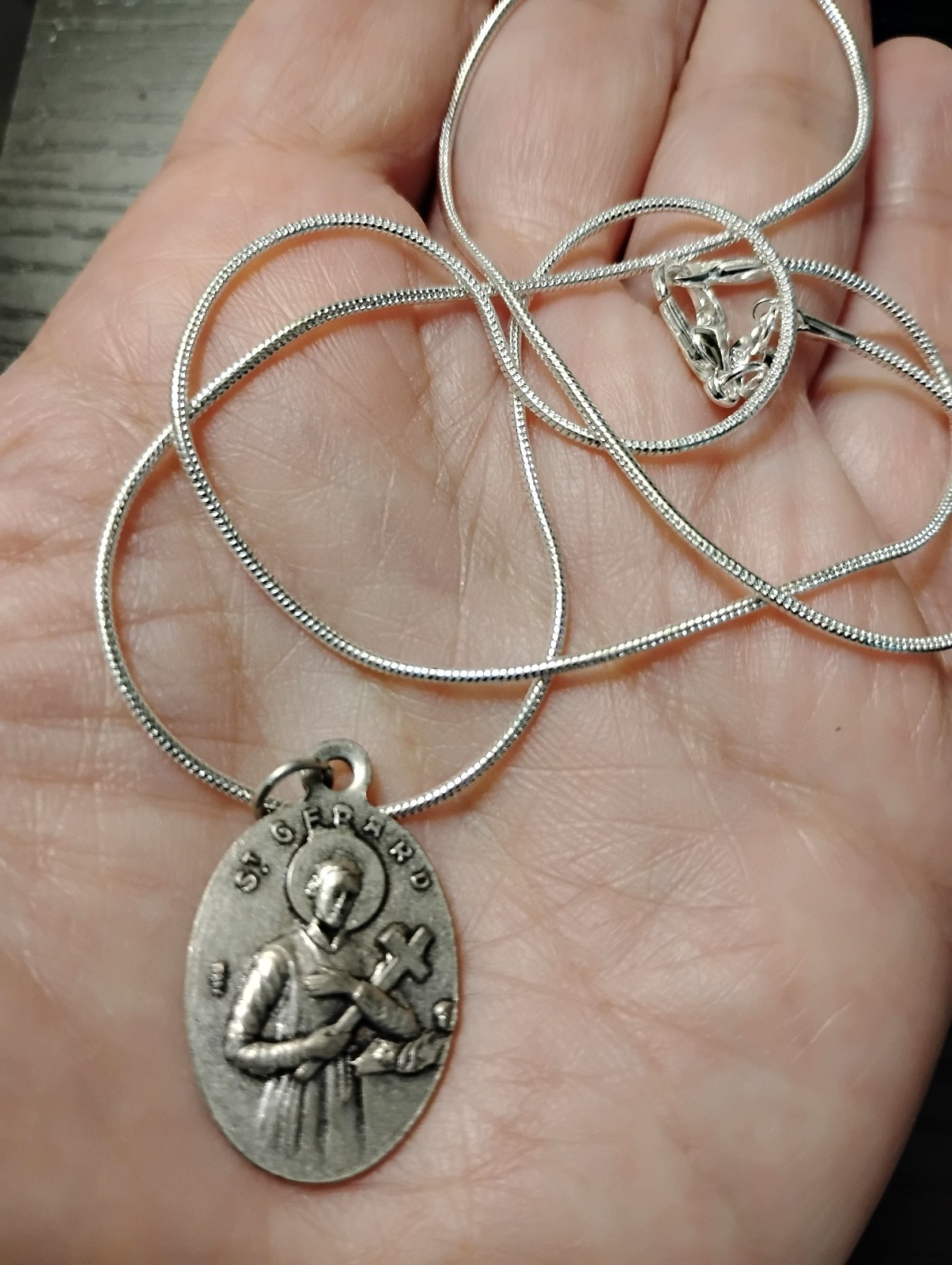 St Gerard &Our Lady of Perpetual Help Silver Medal Necklace 925 ...