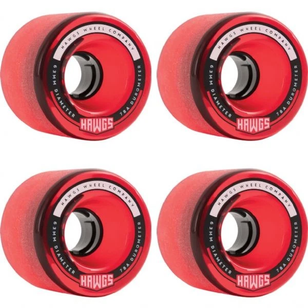 Juego de ruedas Hawgs Fattie rojo transparente 63 mm/78a Foto 2 de 2