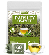 Premium 60 Parsley Tea Bags, Made with 100% Natural Parsley Leaves, Caffeine Fre