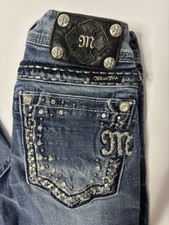 Miss Me Womens Bootcut Slim Fit Blue Medium W...