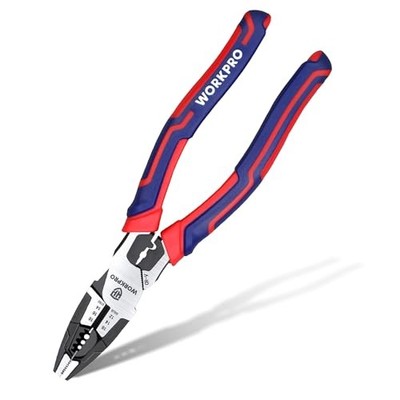  6-in-1 Linesman Pliers with Wire Cutter and Stripper, 8 Inch Multipurpose 