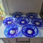 7 Pairpoint Glass ? Cobalt Blue Cut To Clear Strawberries Leaves & Vines — photo 10