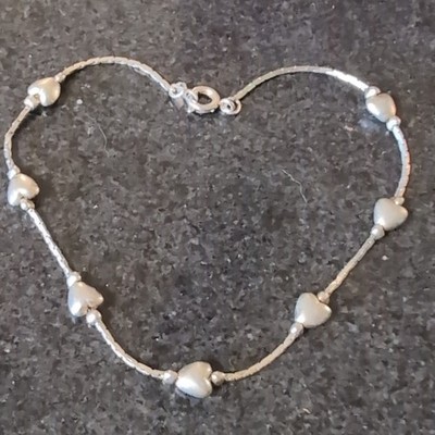 925 Sterling Silber Schlangenkette Armband Herz Hänger Charm Federring