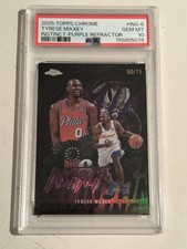2025-26 Topps Chrome Tyrese Maxey Instinct Purple Refractor #/75 PSA 10 GEM POP2