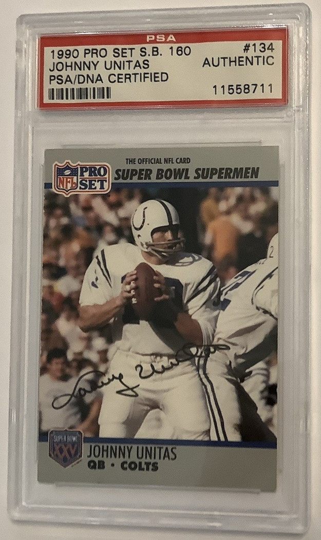 Johnny Unitas Signed Card PSA/DNA  Certified Autograph On Card Autograph Colts