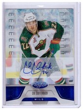 Cal Clutterbuck 2011-12 Panini Certified Mirror Blue Signature Auto Card #29 /99