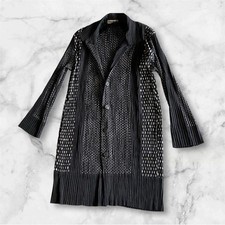 USED ISSEY MIYAKE PLEATED DOT LONG COAT GOOD