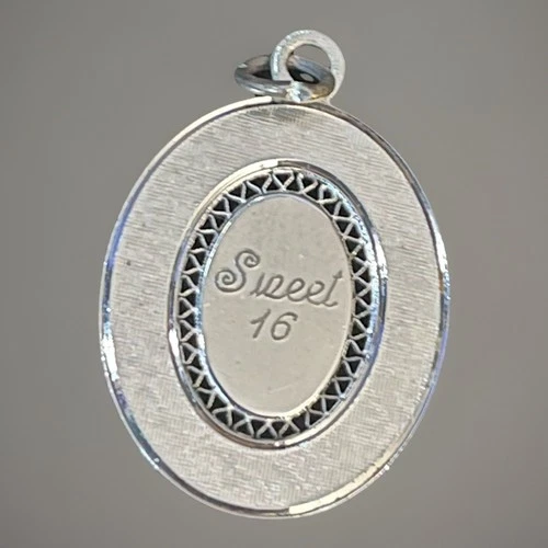 Vintage Sterling Silver Sweet 16 Charm & Jump ring Signed 3.71g