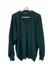 Pringle of Scotland Men  s V-Neck Sweater Green Size 38 Chest 48 Pure Wool Z50