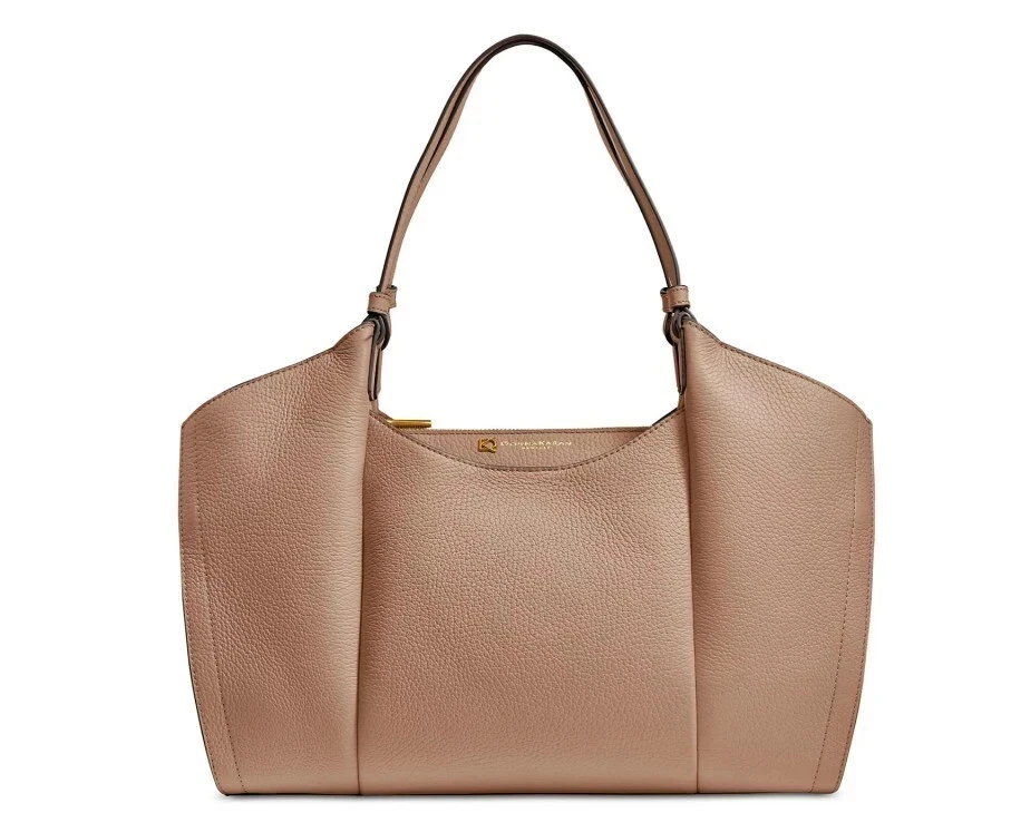 Donna Karan New York Wainscott Tote Fawn/Tan Pebbled Leather Shoulder Bag Large - Image 3 of 4