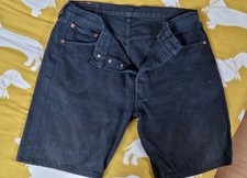 LEVI STRAUSS MEN’S BLACK 501 JEANS SHORTS W36 L9 PROFESSIONALLY CUT DOWN/HEMMED