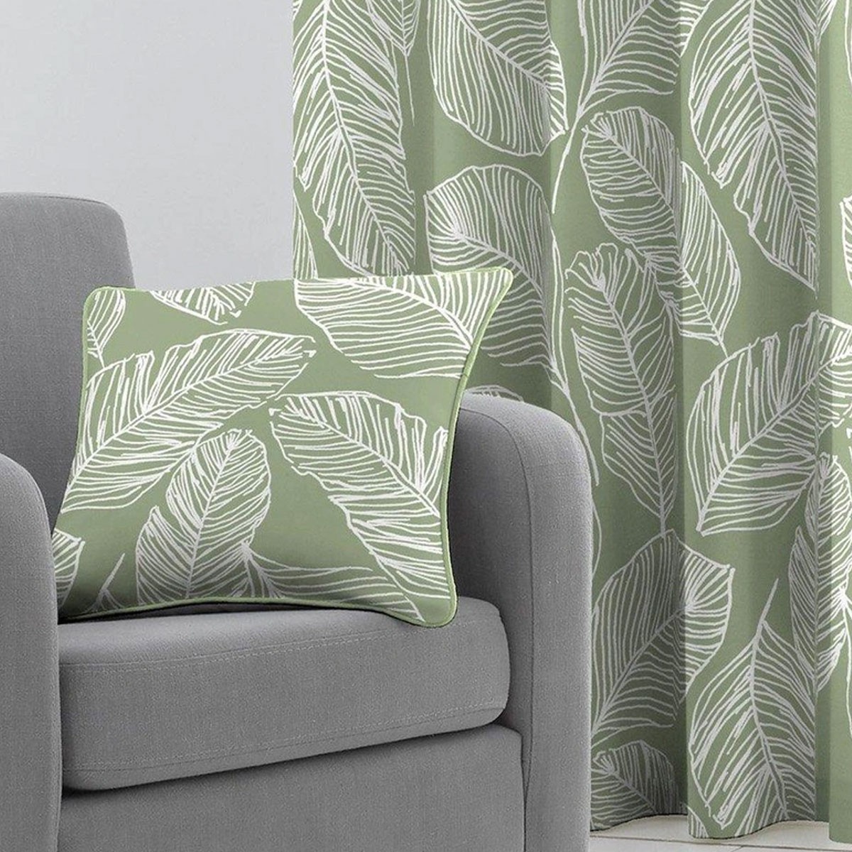 Fusion Matteo Filled Cushion in Green | TJ Hughes - Image 2