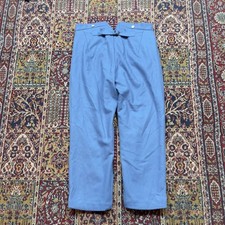 VTG 50s 60s Buckle Back V Notch Wool Pioneer Trousers Blue Button Fly 34x25