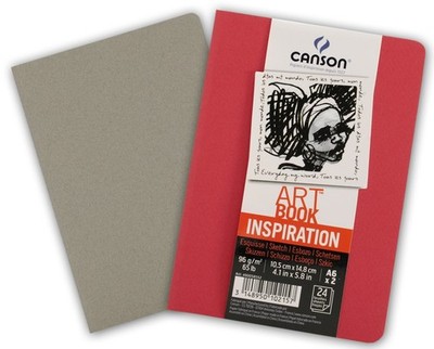2 CANSON Skizzenheft Art Book Inspiration, A4, rot / grau
