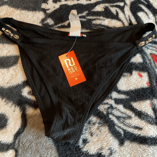 River Island Braguitas De Bikini Womens 6 Negras De Pernera Alta Con Detalle De - Picture 5 of 7